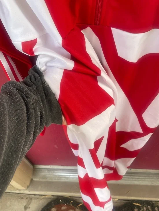 Adidas BOLD AGE track suit maxi Red & White Dress pockets - Picture 12 of 13